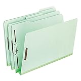 Pendaflex Pressboard Fastener Folders, Letter Size, Light Green, 2