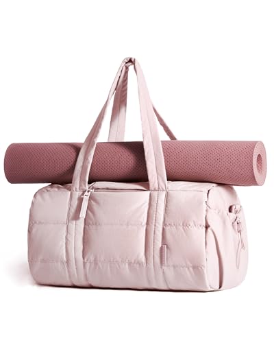 Image of BAGSMART Reiki Gym Bag for Women Puffy Yoga Mat Travel Weekender Duffle Bag