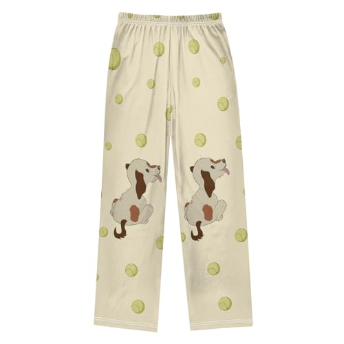 Spanish Dog Ball Boys Pants Boys Athletic Pants Long Pant for Boywith Pockets Wide-Leg Size 6-14Y2