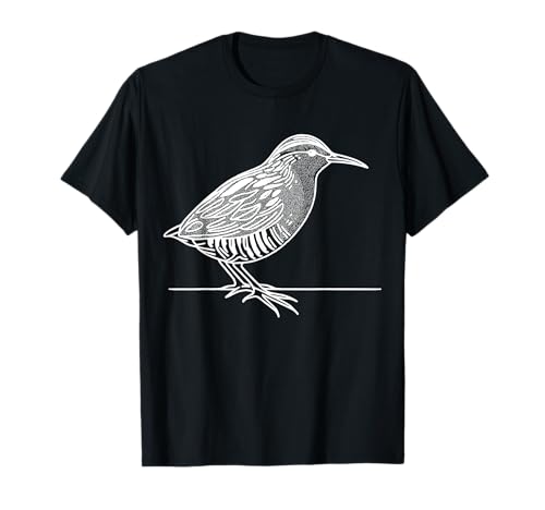 Photo de Line Art Rail à bandes polies pour oiseaux et ornithologues T-Shirt