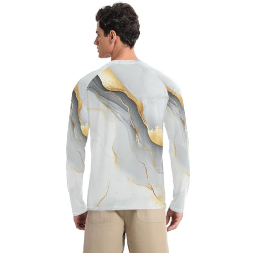Marble White Grey Shirts Summer UPF 50+ Fishing Elasticity Mens Sun Shirts UV Protection Long Sleeve Water Fishing2