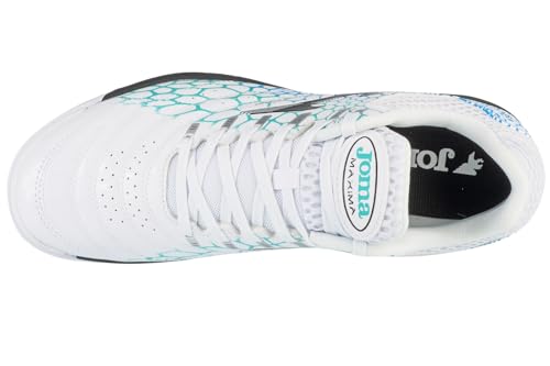 Joma Maxima 2532 in MAXS2532IN, Mens, Indoor Football Trainers, White/Turquoise3