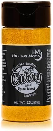 Hillari Moon’s Curry Powder Spice Blend - It’s Tasty, Baby! Gluten Free, Salt Free, Sugar Free, N on-GMO, No MSG, Soy Free, Dairy Free, No Preservatives, No Fillers, Best flavors of Indian, Jamaican, and Nigerian curry combined in a bottle. 4 oz Bottle - 62g net wt