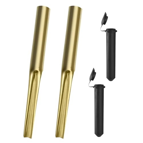 Pack of 2 Rotary Washing Line Spike with Plastic Adapter (32mm and 40mm) | Heavy Duty Metal Ground Spike Rotating Clothes Line for Washing Line Galvanized Garden Spike