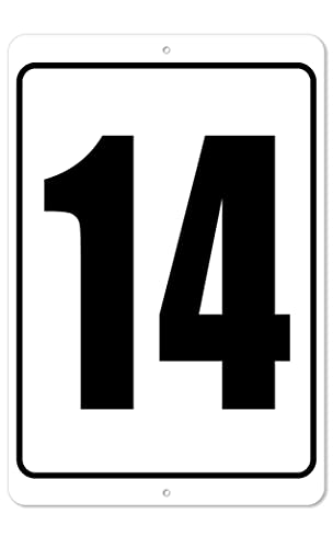 The King Kush Numbered Signs 1,2,3,4,5,6,7,8,9,10 Verticle Numbers - 8 x 12 Aluminum Outdoor/Indoor Sign / Area Marker (14)