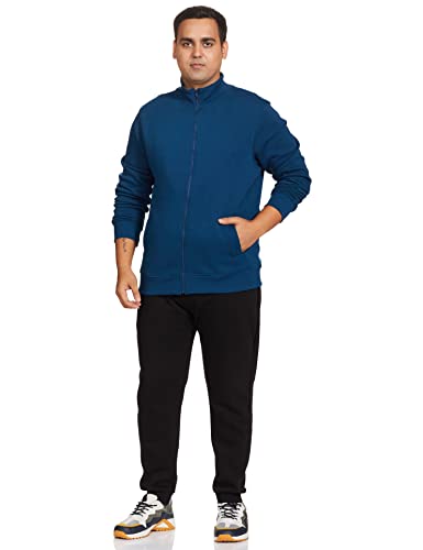 Image of Amazon Brand - Symbol Men Cotton Blend High Neck Zipper Sweatshirt (Available in Plus Sizes)