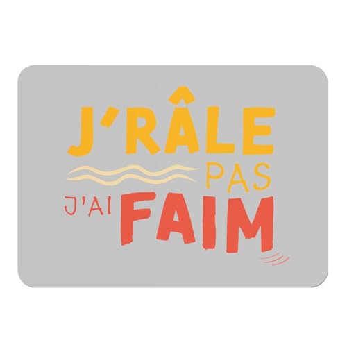 Sets de table napperons gris dessous en liège souple expression humour lot de 4 - 2