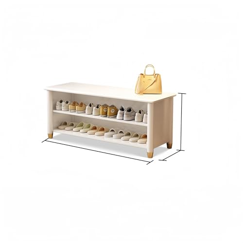Zapatero multifuncional de madera para entrada con diseño de tapa abatible de almacenamiento, estante otomano elegante en varios colores (blanco)