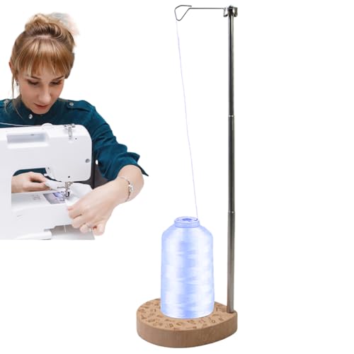 Soporte de carrete de un solo cono: soporte de ajustable, base resistente, alimentación suave, fácil configuración, se a la mayoría de los conos | Accesorio de costura para bordado a máqui