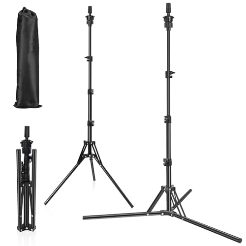 Fernlandia Trípode para cabeza de maniquí, ajustable, de 50,8 a 160,02 cm, de acero inoxidable reforzado y mejorado, para formación en cosmetología y peluquería (negro)