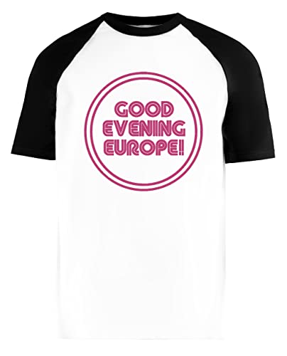 Good Evening Europe Unisex Blanca De Béisbol Camiseta Hombre Mujer Mangas Cortas Baseball T-Shirt L