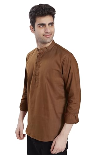 Image of DIVISIVE Men's Slim Fit Full Sleeves Cotton Short Kurta