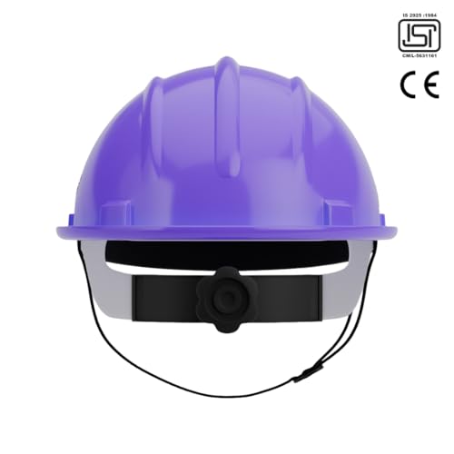 Image of HMP Industrial Construction Safety Helmet for Unisex | SIX Suspension with Ratchet Adjustment | ISI & EN Certified | Violet