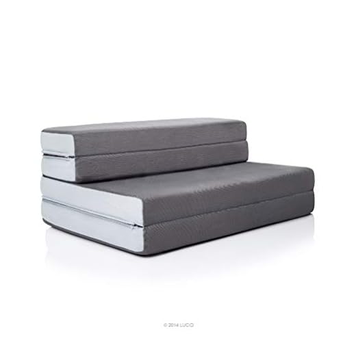 Lucid LUCID 4 Inch Folding Sofa and Play Mat - Comfortable and Durable Foam - Washable Cover - Twin XL, Gray