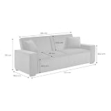 Alice's Garden sweeek - Canapé Convertible 3 Places Gris foncé Velours côtelé L 231 x P 96.5 x H 80cm - 8
