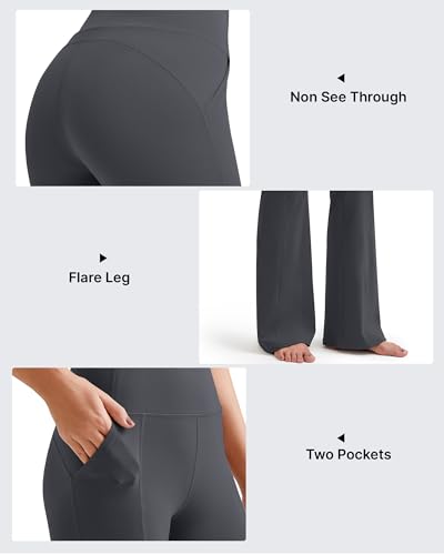 Image of G4Free BareFeel Yoga Pants Women High Waisted Flared Leggings with Pockets Soft Casual Flare Pants 29 inch /31 inch /33 inch