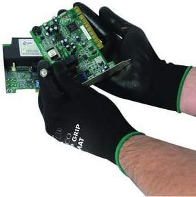 12 Pairs - Polyco Work Gloves Matrix P Grip Polyurethane Palm Coated Hand Safety New, 10 - X-Large, Black