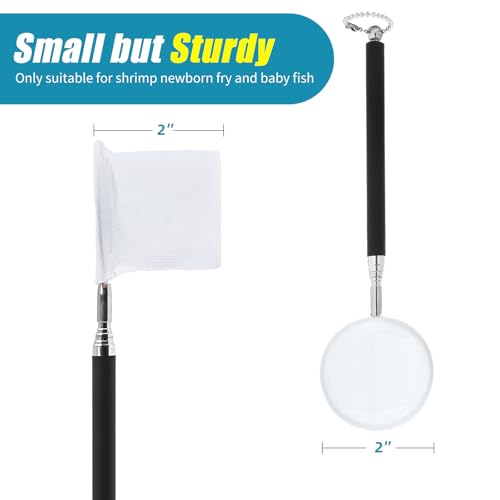 Image of AQUANEAT Small Fish Tank Shrimp Net, Aquarium Debris Cleaning Tools, with Extendable Handle