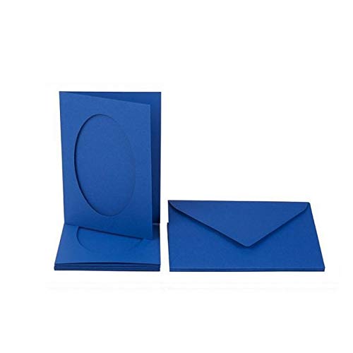 Lot de 5 Cartes passe-partout ovales à 2 volets, avec enveloppes, Format A6