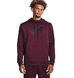 Under Armour mens Armour Fleece Big Logo Hoodie, (600) Dark Maroon / / Black, Large