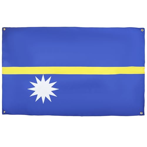 AZ FLAG Drapeau Nauru 150x90 cm avec 4 oeillets, Pavillon Nauruan pour balcon ou mur