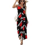 Bitches Love Me Women's Maxi Dress Casual Sleeveless V Neck Beach Long Sundress M