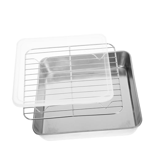 ORFOFE 1 Set Bbq Roasting Pan Grill Pans for Oven Rectangular Grill Basket Oven Bakeware Outdoor Grilling Pan Multi-purpose Grill Pan Bbq Roasting Accessories Bbq Grill Pan