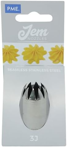 PME JEM Large Curved Star Savoy Piping Nozzle no. 3J, Silver