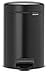Brabantia Newicon Cubo de Basura con Pedal, Acero Inoxidable, Negro Mate, 3 l