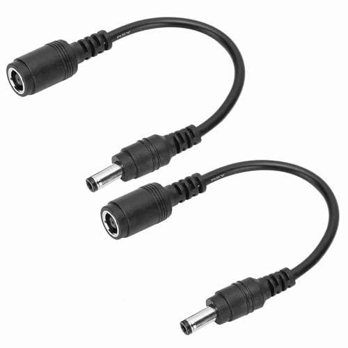 Bewinner Adaptador de Cargador de Alimentación de 2 Piezas de CC, Cable Adaptador de Computadora 7.4x5.0 Mm Femenino a 5.5x2.5 Mm para la Computadora Portátil Negro