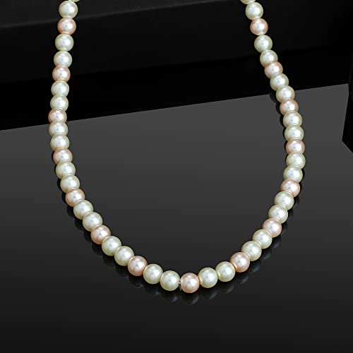 Estele Two Tone Pearl Necklace for Women, gold, adjustable - Image 2