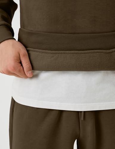 Uni Clau Men'S 2 Piece Tracksuits Fleece Pullover Sweatsuits Athletic Fit Jogging Hoodie Outfit Set Brown M thumb #4