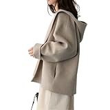 [Ｋａｙｉｙａｓｕ] コート レディース ジップパーカー アウター トップス パーカー フード付き フロントジップ 暖かい 長袖 ゆったり カジュアル 無地 きれいめ 通勤 秋 冬(L オートミール)