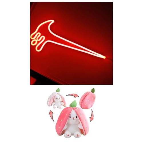 Image of EITHEO Stuffed Animal Plushie Stuffed Toy for Kids (Neon Nike + Bunny)