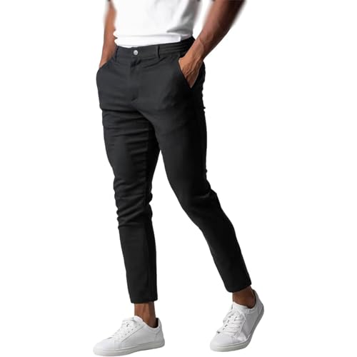 Active Chinos Pants Men, Active Chinos Lifestyle Pants, Trousers Loose Fit Straight Legs Elastic Casual Pants for Men