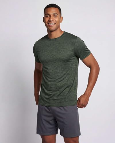 Image of Real Essentials 5 Pack: Men's Dry-Fit Moisture Wicking Active Athletic Performance Crew T-Shirt