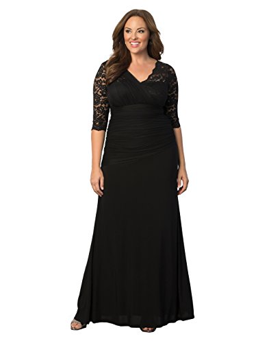Kiyonna Women's Plus Size Soiree Evening Gown 1x Onyx