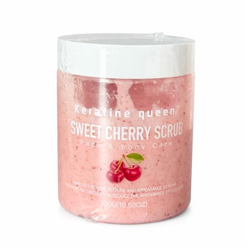 Keratine Queen Face & Body Scrub Coconut Coffee and Sweet Orange 10.58 oz (10.58 oz Sweet Cherry)
