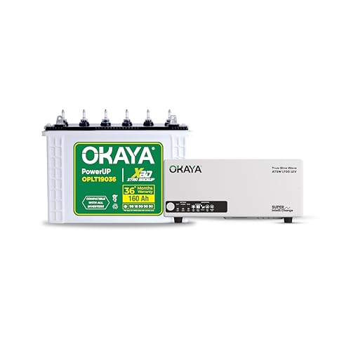 Image of Okaya Inverter with Battery Combo for Home, Office & Shops | ATSW 1700 12V Pure Sine Wave Inverter 1450VA with 36 Months Warranty & OPLT19036 160Ah Battery with 36 Months Warranty