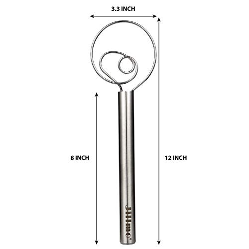 Jillmo Danish Dough Whisk, 12Inch Stainless Steel Whisk #TOP1