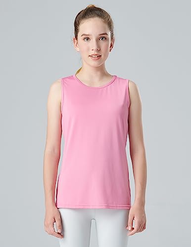 4 Pack Youth Girls Athletic Tank Tops Dry Fit Active Performance Tech Sleeveless Shirts3