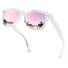 A65 Clear Frame/Rose Gold Mirrored Polarized Lens
