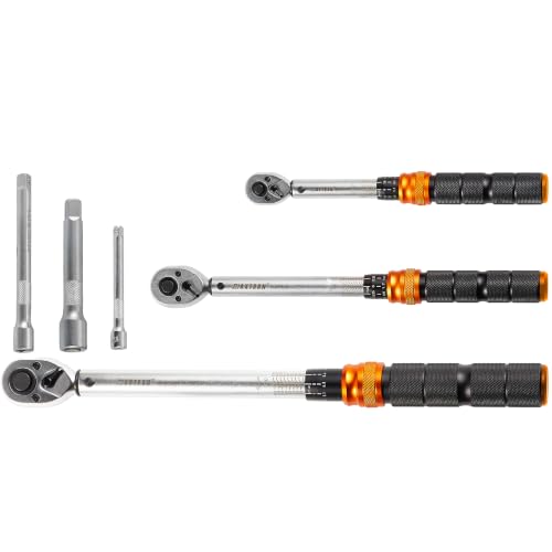 Image of 1 /4 inch 3 /8 inch 1 /2 inch Click Torque Wrench Set for Auto & Bikes, 3-Piece