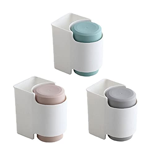 NIDONE Tandenborstelhouder Sterke adsorptie wandgemonteerde tandpasta organizer met beker roze - Image 5