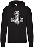 Camisa de Marcas Urban Backwoods Thor\'s Hammer II Hoodie Sudadera con Capucha Sweatshirt Negro Talla XL