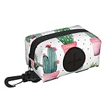 AYCZN Cactus Floral Dog Poop Bag Holder Cacti Flower Waste Bag Dispenser for Leash Portable Poop Bag Carrier Pouch for Dogs