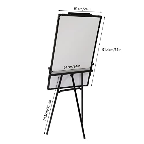 Trípode pizarra blanca, caballete de borrado en seco con soporte, soporte magnético, altura ajustable, 91 x 61 cm, para oficina, aula y hogar - imagen 2