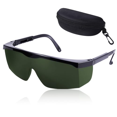 Hawdows Gafas Proteccion Laser, Gafas Laser Depilacion 200-2000nm, Gafas de Protección HPL/IPL para Depilación Luz Pulsada Adecuado para Belleza, Bricolaje, Trabajo, Laboratorio - Verde