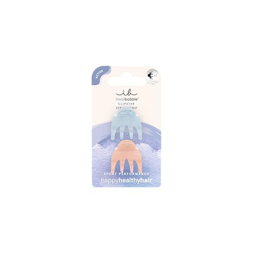 Invisibobble - CLIPSTAR Gym Buddy - Set de 2 mini pinzas antideslizantes con doble sujeción, ideales para entrenamientos y cabello corto - Prácticas y delicadas con el cabello