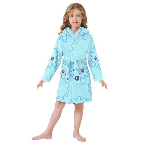 Snowflake Seamless Hooded Pajamas Bath Robes For Girls2